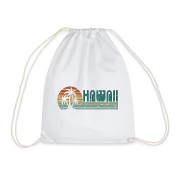 Hawaii Sonnenuntergang Retro Vintage Stil Liebhaber Geschenk - Turnbeutel - Weiß - Vorne