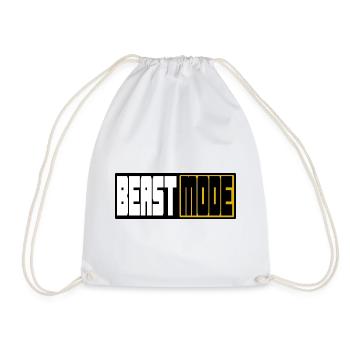 Beast Modes – Bold Block Typography - Drawstring Bag - white - Front