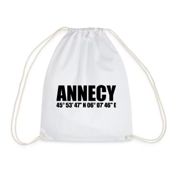 Coordonnées d’Annecy - Sac de sport léger - blanc - Devant