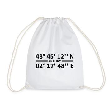 Antony coordinates - Drawstring Bag - white - Front