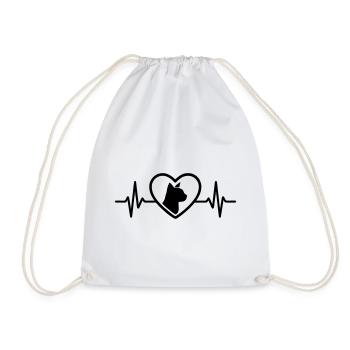 Chat Chat Cœur - Sac de sport léger - blanc - Devant