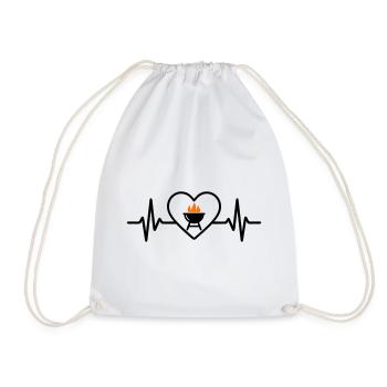 Heart Barbecue – Passion for Grilling - Drawstring Bag - white - Front