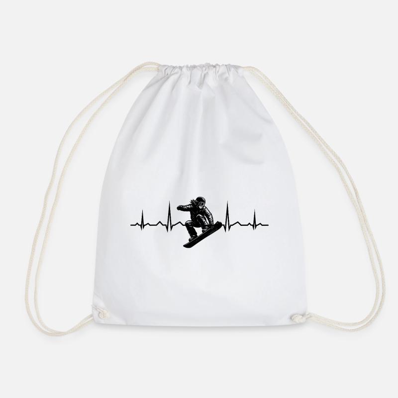 Snowboard motif with recognition value - Drawstring Bag - white