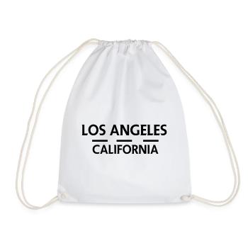 Los Angeles California - Drawstring Bag - white - Front