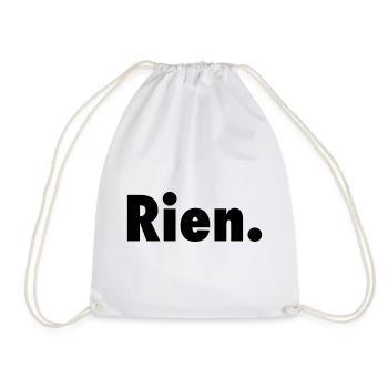 Nothing. or almost nothing satirical slogan anti slogan - Drawstring Bag - white - Front