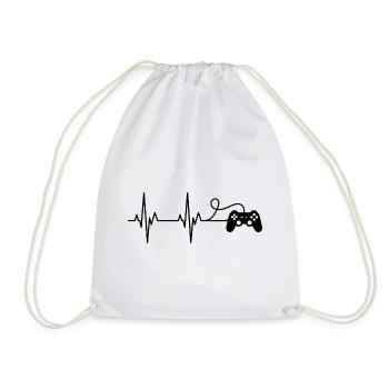 Heartbeat Gaming Controller - Drawstring Bag - white - Front