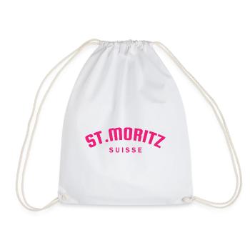 St. Moritz - Suisse - Schweiz - Swiss - Turnbeutel - Weiß - Vorne