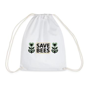 Save Bees Bees Flowers Conservation Beekeeper - Drawstring Bag - white - Front