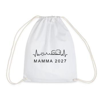 Mama 2027 Herzschlag Schwangerschaft Schwedisch - Turnbeutel - Weiß - Vorne