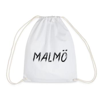 Malmö Suède Style Grunge Pinceau Noir - Sac de sport léger - blanc - Devant