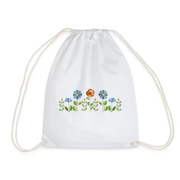 Flowers - Drawstring Bag - white - Front