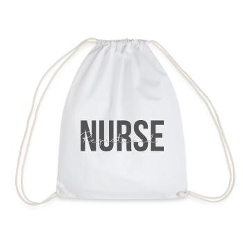 Examinierte Krankenschwester – Pflegegeschenk - Turnbeutel - Weiß - Vorne