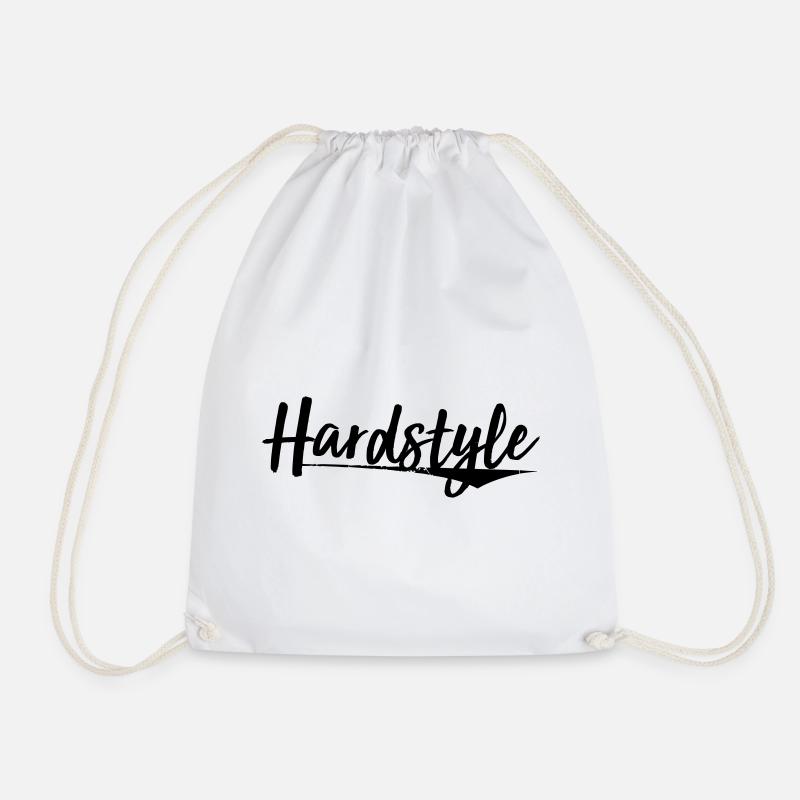 hardstyle elektro trance hard bass aufkleber patch - Turnbeutel - Weiß