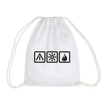 Tent sun fire - Drawstring Bag - white - Front