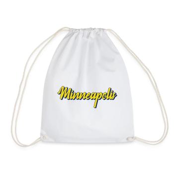 Minneapolis Schriftzug BlauGelb - Turnbeutel - Weiß - Vorne
