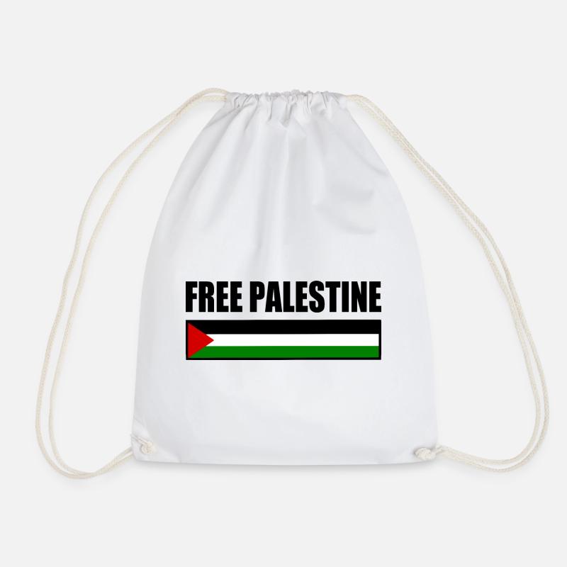 Free palestine - Drawstring Bag - white