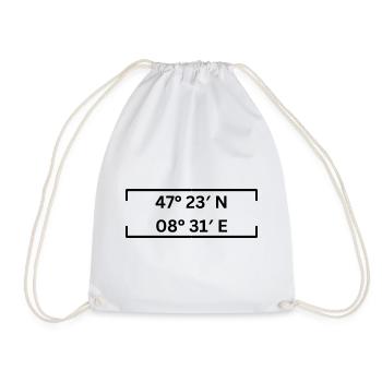 Coordinates Kreis 5 Zurich Minimalist - Drawstring Bag - white - Front