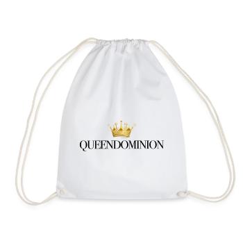 Golden crown on black - Drawstring Bag - white - Front