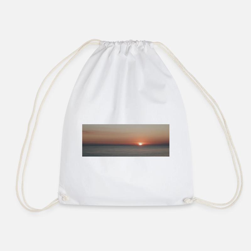 Sunset over the sea - Drawstring Bag - white