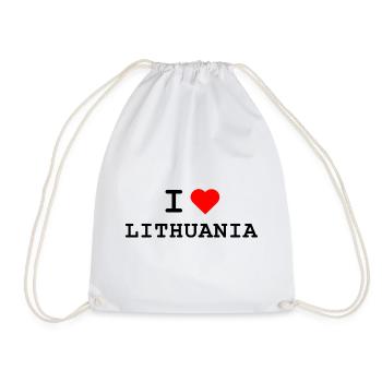 Ich liebe Litauen - I love Lithuania - Turnbeutel - Weiß - Vorne