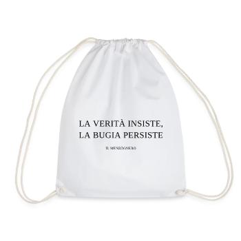la_verita_insiste_la_bugia_persiste - Drawstring Bag - white - Front