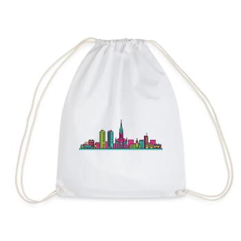 Silhouette de la ville de Lodz Manufaktura Art moderne - Sac de sport léger - blanc - Devant