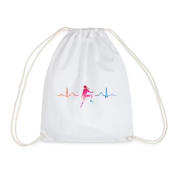 Boulderer heartbeat Bouldering Bouldering - Drawstring Bag - white - Front