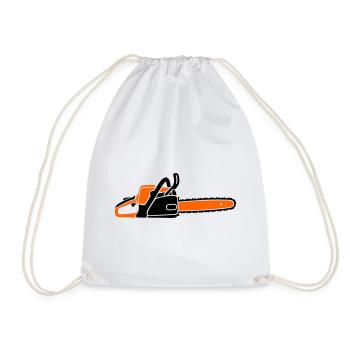 Chainsaw Chainsaw Lumberjack Lumberjack Lumberjack - Drawstring Bag - white - Front