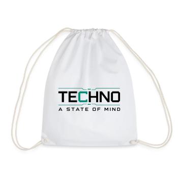 Techno - A State of Mind - Drawstring Bag - white - Front