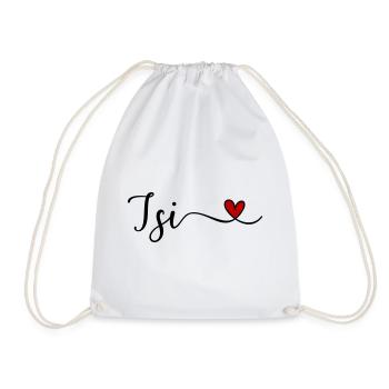Isi with heart - Drawstring Bag - white - Front