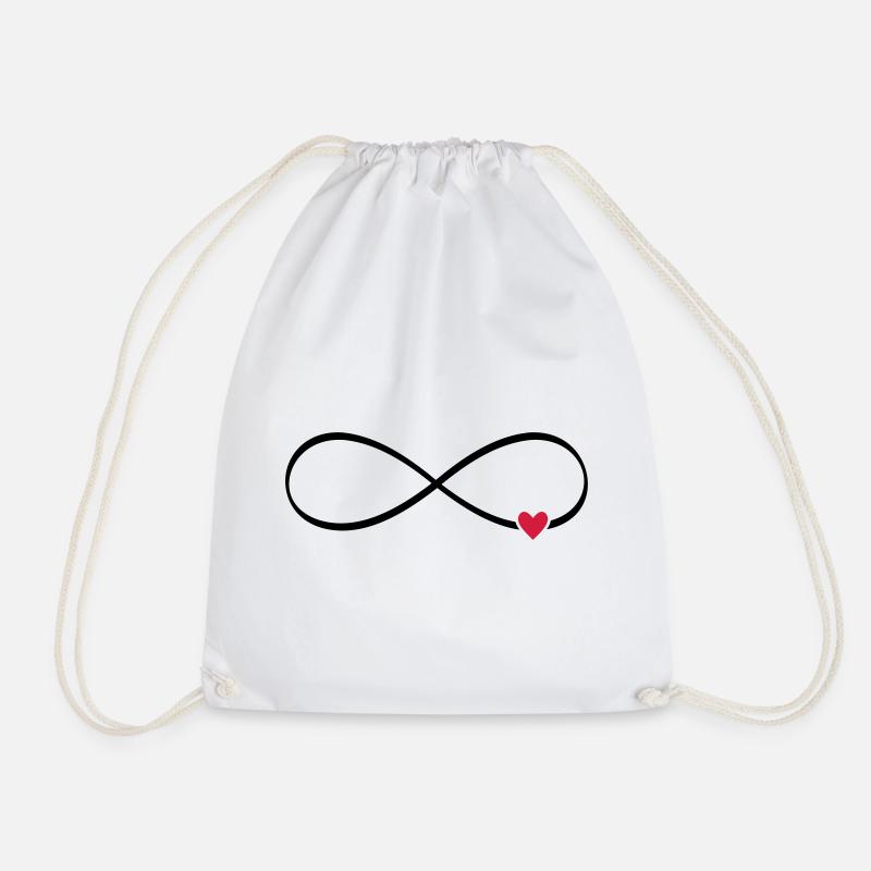 Heart infinity sign icon gift - Drawstring Bag - white