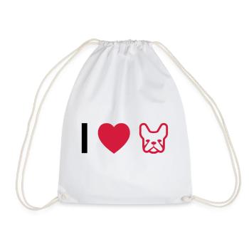 bouledogue français - Sac de sport léger - blanc - Devant