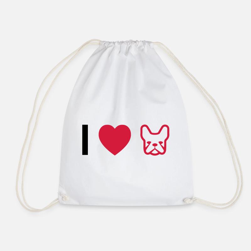 French Bulldog - Drawstring Bag - white