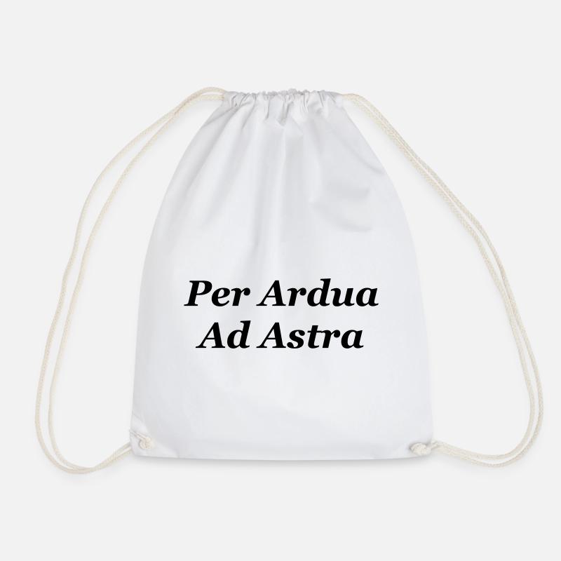 Cool Quote in Latin - Per Ardua Ad Astra - Drawstring Bag - white