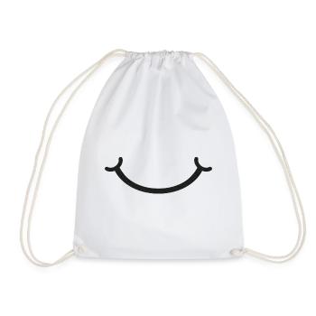 Smile - Drawstring Bag - white - Front