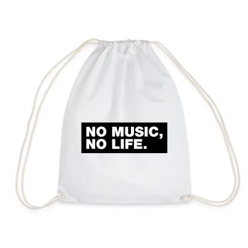 No Music No Life - Drawstring Bag - white - Front