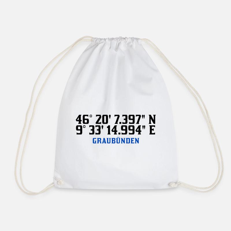  Graubünden Koordinaten Design - Turnbeutel - Weiß