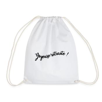 retirement. HAPPY RETIREMENT. HAPPY RETIREMENT - Drawstring Bag - white - Front