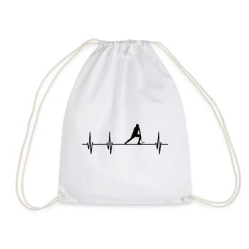Field Hockey Heartbeat - Drawstring Bag - white - Front