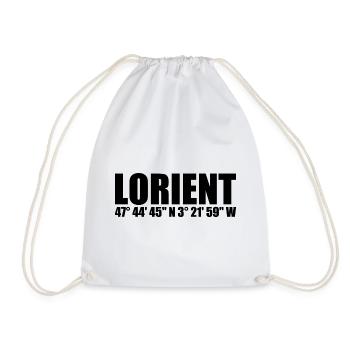 Lorient coordinates - Drawstring Bag - white - Front