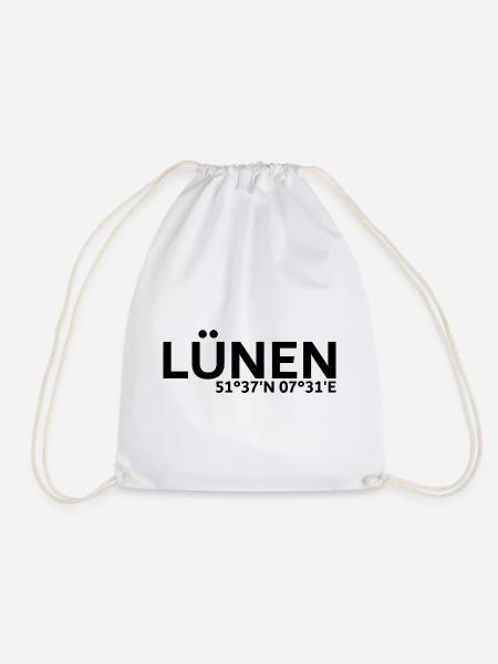 Lünen Koordinaten - Turnbeutel - Weiß
