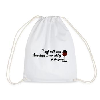 Je cuisine avec du vin - un dicton pour les amateurs de vin - Sac de sport léger - blanc - Devant