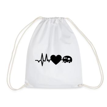 Chemise de camping Heartbeat – Heart Caravan Design - Sac de sport léger - blanc - Devant