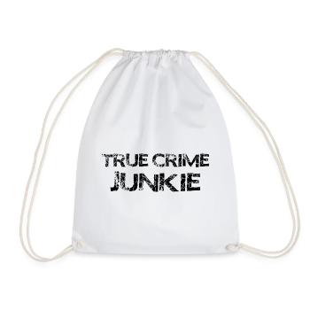 True Crime Junkie – Grunge Style for Crime Fans - Drawstring Bag - white - Front