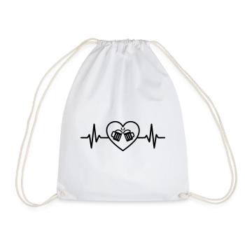 Beer Team Heart Friends Toast Celebration - Drawstring Bag - white - Front
