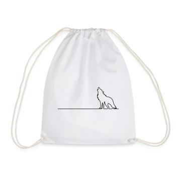 Wolf Outline - Turnbeutel - Weiß - Vorne