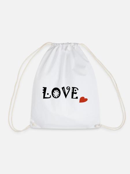 Love - Drawstring Bag - white