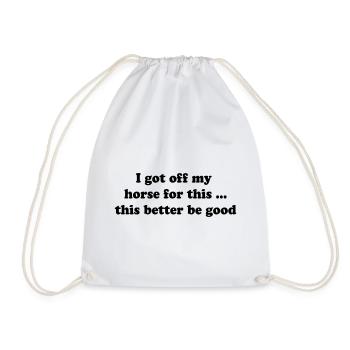 Horse - Drawstring Bag - white - Front
