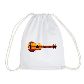 Ukulélé hawaïen Uke Beach Coucher de soleil - Sac de sport léger - blanc - Devant