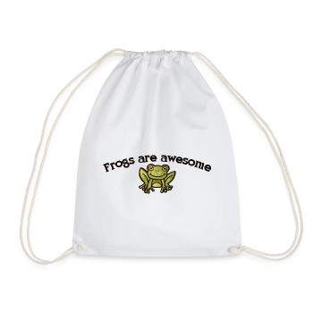 Frogs Are Awesome Graphic - Drawstring Bag - white - Front